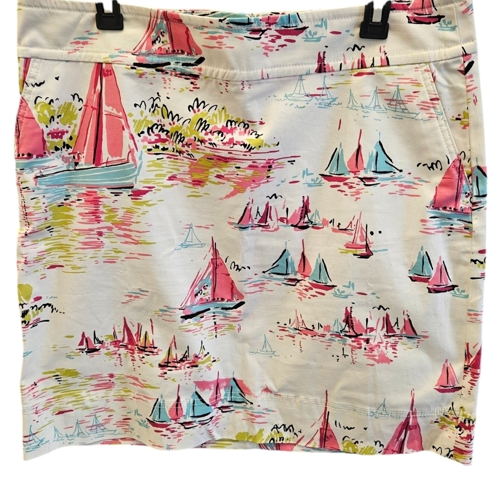Talbots Petites Sailboats Cotton Casual Career Skirt - Picture 6 of 6
